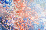 Beautiful small flowers in light blue, abstract blur.