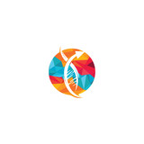 Human DNA and genetic logo design.