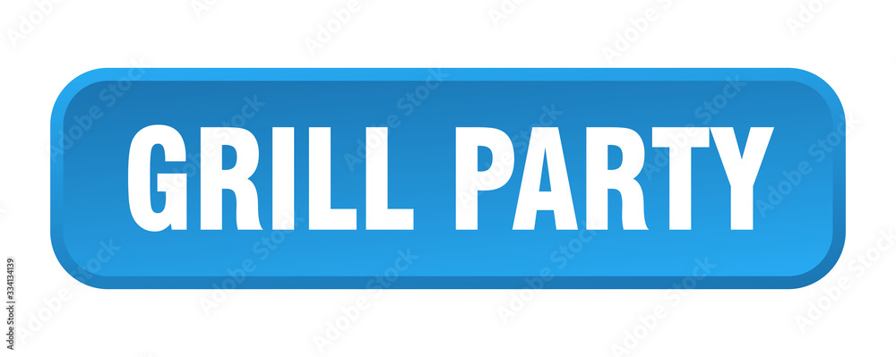grill party button. grill party square 3d push button grill party button. grill party square 3d push button