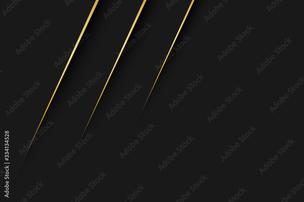 Black abstract modern background with gold lines. Dark corporate design with blank place for your text. Modern vector illustration Black abstract modern background with gold lines. Dark corporate design with blank place for your text. Modern vector illustration