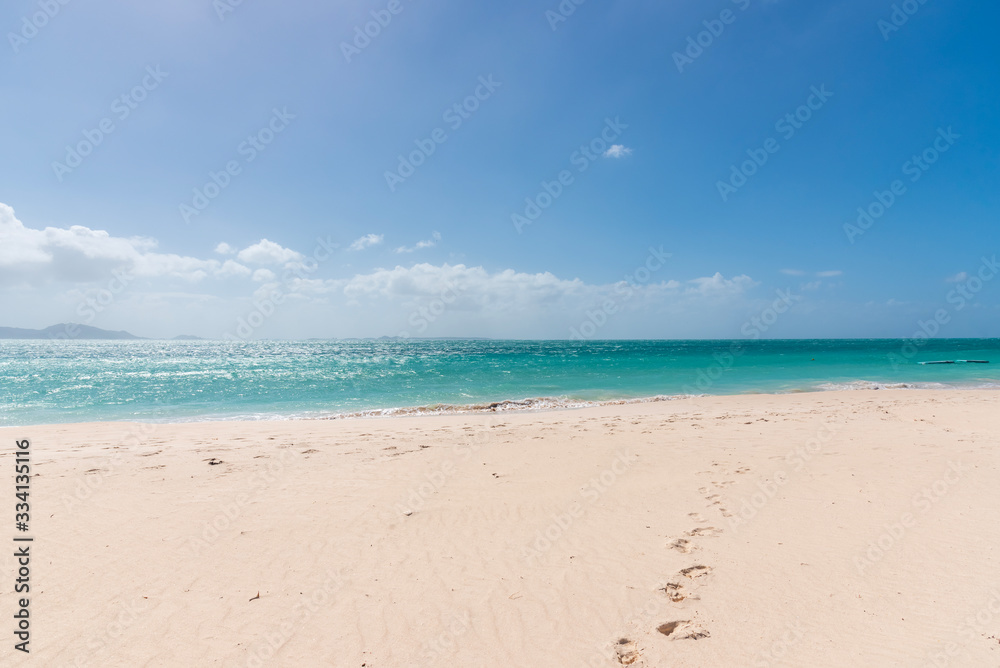 Caribbean background with idyllic beach