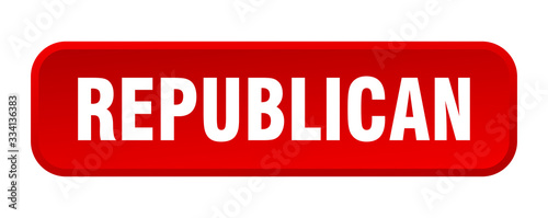 republican button. republican square 3d push button