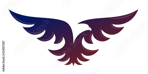 Fototapeta Naklejka Na Ścianę i Meble -  Symbol of a wild flying bird.