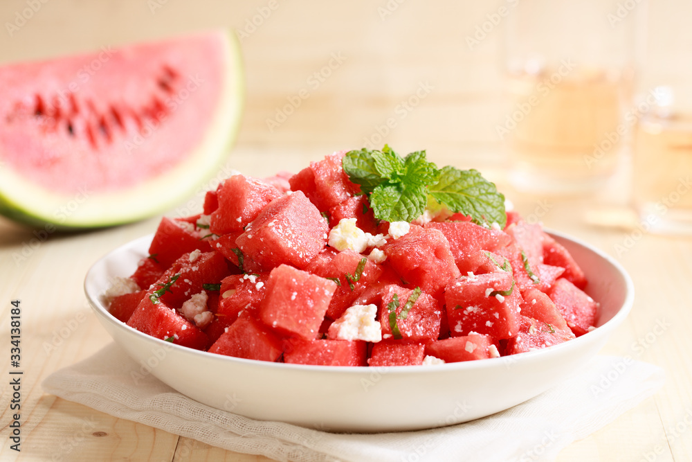 watermelon salad with feta cheese watermelon salad with feta cheese