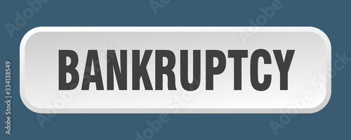 bankruptcy button. bankruptcy square 3d push button