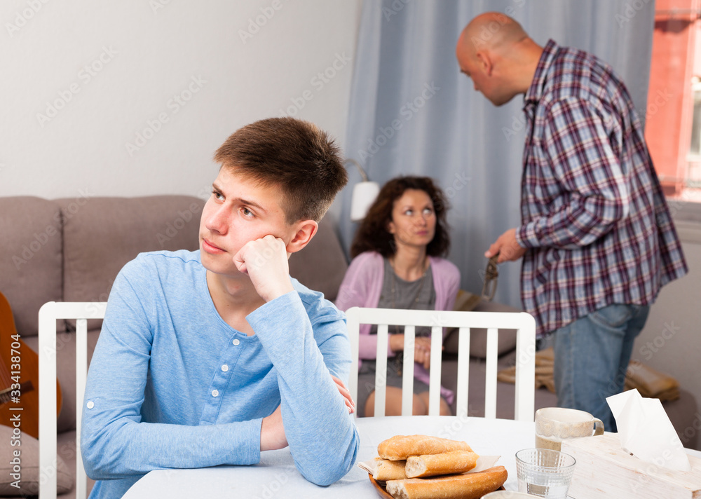 Son suffering from parents conflicts