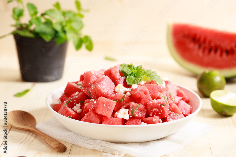 watermelon salad with feta cheese watermelon salad with feta cheese