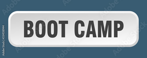 boot camp button. boot camp square 3d push button