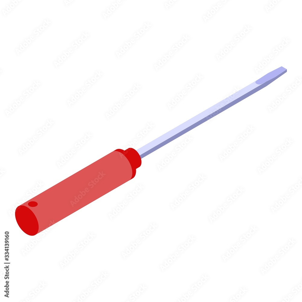 Line screwdriver icon. Isometric of line screwdriver vector icon for web design isolated on white background