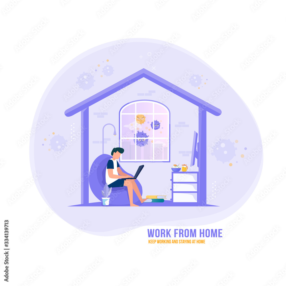 Work from home illustration concept
