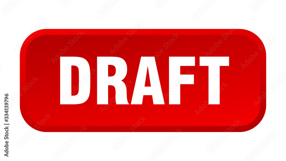 draft button. draft square 3d push button draft button. draft square 3d push button