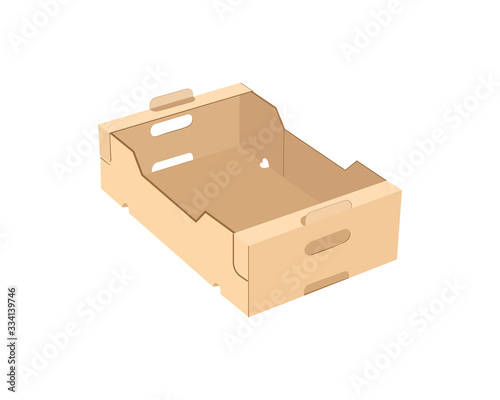 Vector illustration of a box for fruits.
