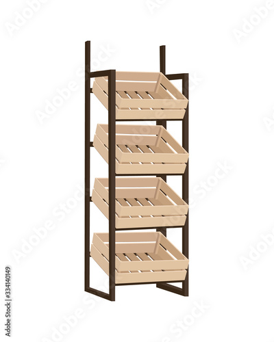 Vector illustration of a wood shelf.