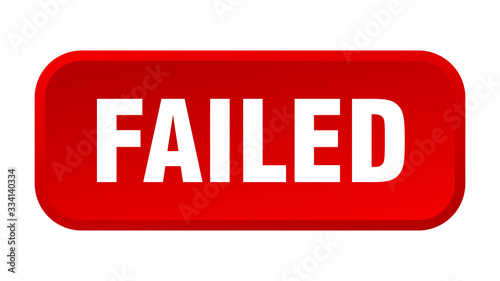 failed button. failed square 3d push button