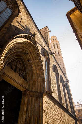 Santa Maria del Mar church in Barcelona city, Catalonia, Spain.