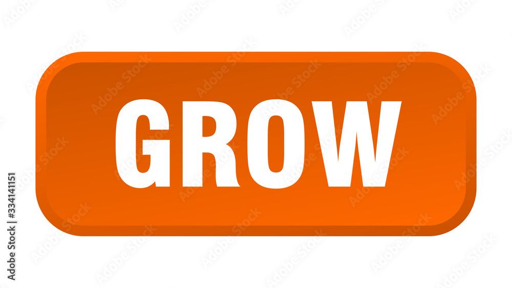grow button. grow square 3d push button grow button. grow square 3d push button