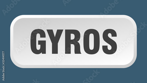 gyros button. gyros square 3d push button