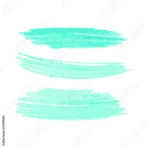 Brush blue strokes isolated. Ink painting. Vector artwork