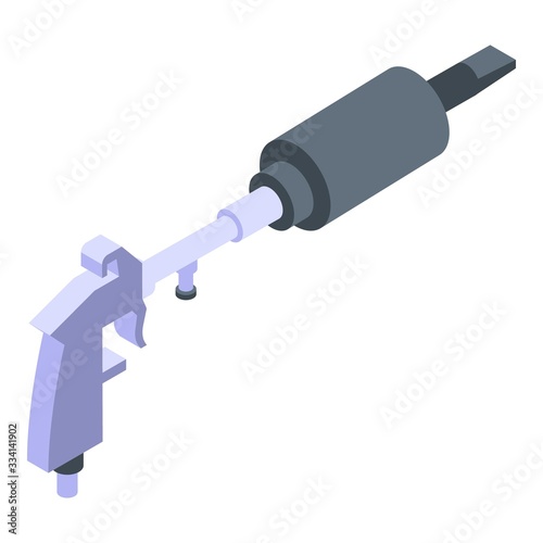 Polyurethane foam gun icon. Isometric of polyurethane foam gun vector icon for web design isolated on white background