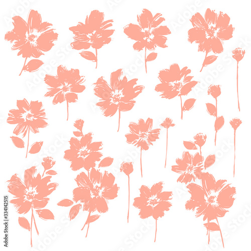Flower vector illustration material abstract beautifully,