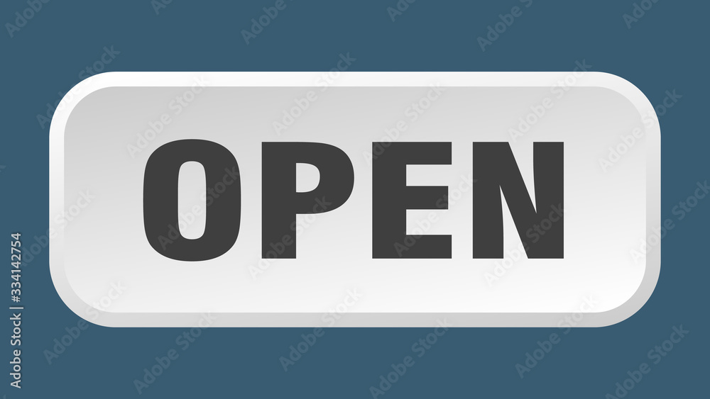 open button. open square 3d push button open button. open square 3d push button