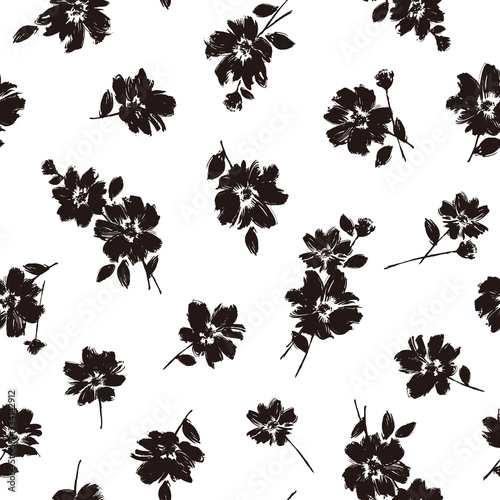 Seamless pattern material of an abstract flower,