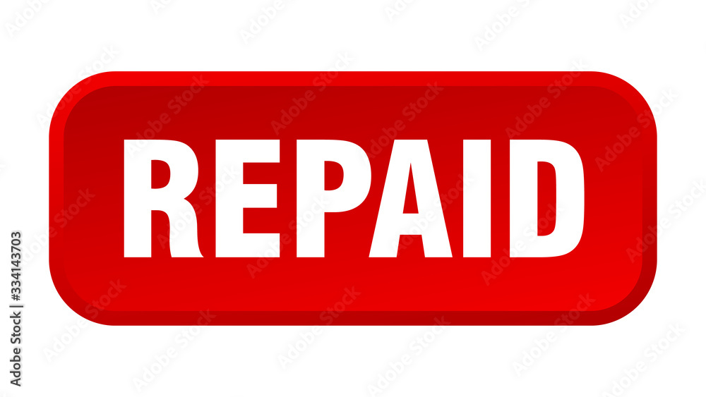 repaid button. repaid square 3d push button repaid button. repaid square 3d push button