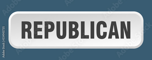 republican button. republican square 3d push button