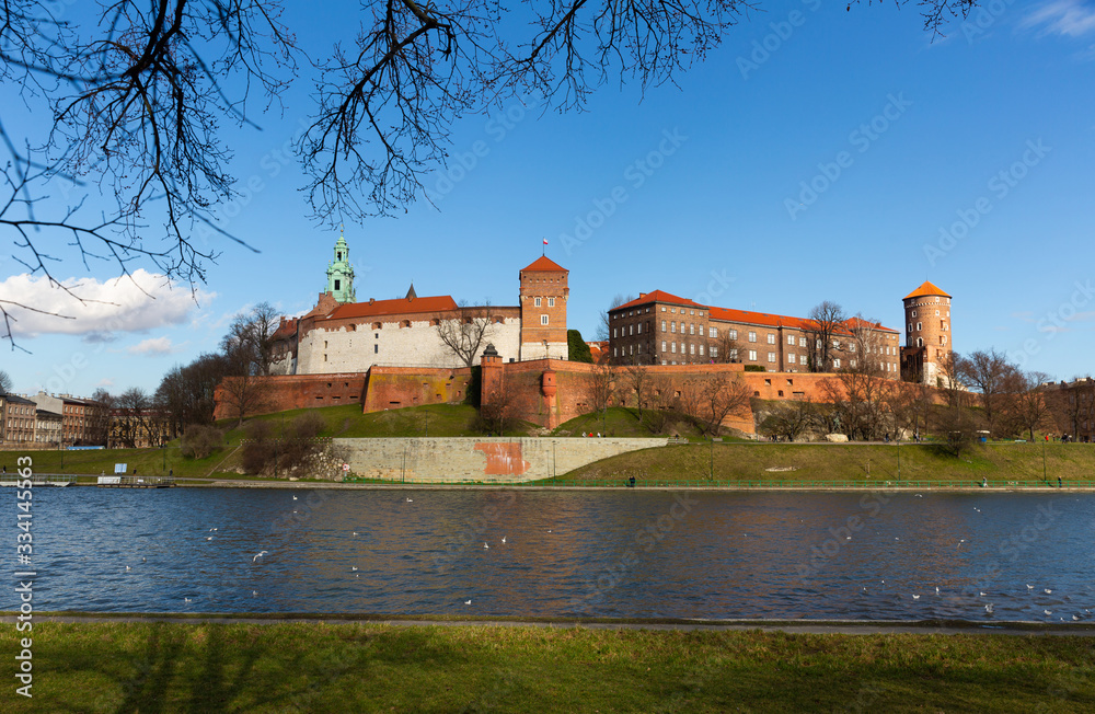 Wawel Hill with Castle complex, Krakow, Poland