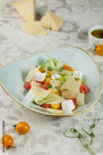 watermelon salad with cheese
