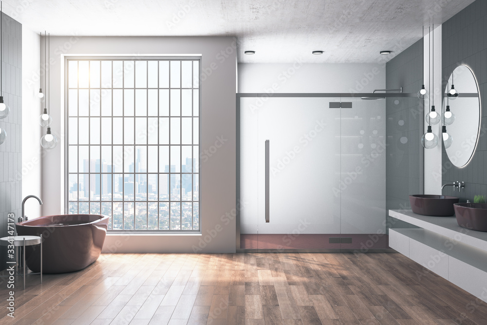 Obraz premium Contemporary bathroom with decorative objects