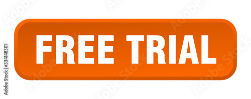 free trial button. free trial square 3d push button