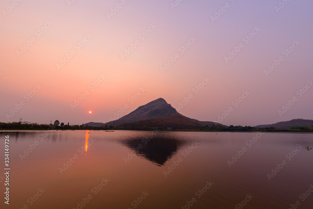 Sunrise at the lake / lake view in sunrise time