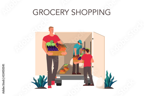 Distribution of fresh vegetables and grocery to restaurant and cafe.