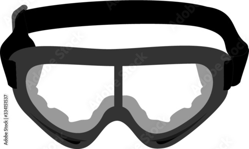 Snowboard ski goggles . Winter sports accessory. Ski goggles collection. Skiing or snowboarding face protection glasses vector icon. 