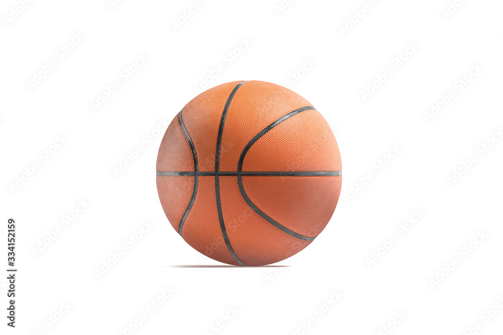 Blank rubber basketball ball mockup, front view