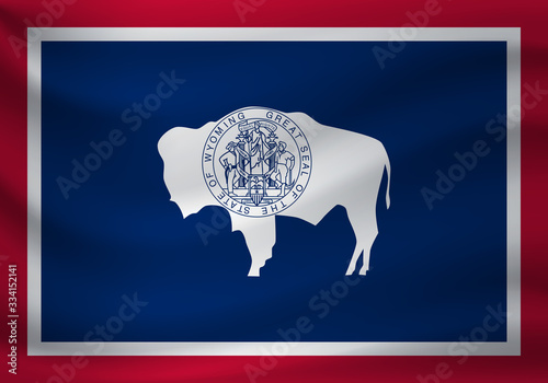 Waving flag of Wyoming. Vector illustration photo