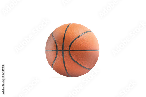 Blank rubber basketball ball mockup, front view