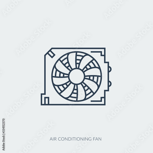 Vector outline icon of car part - air conditioning
