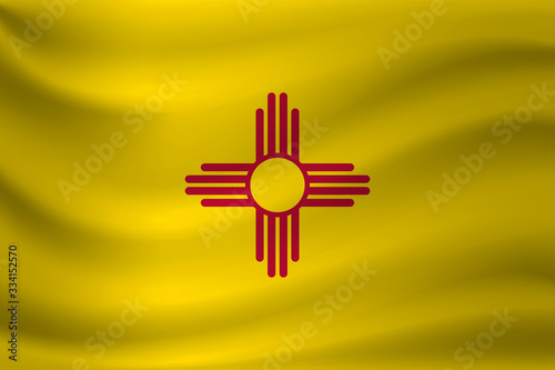 Waving flag of New Mexico. Vector illustration
