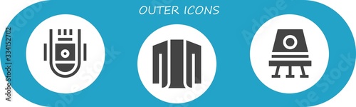 Modern Simple Set of outer Vector filled Icons
