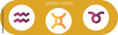 Modern Simple Set of gemini Vector flat Icons