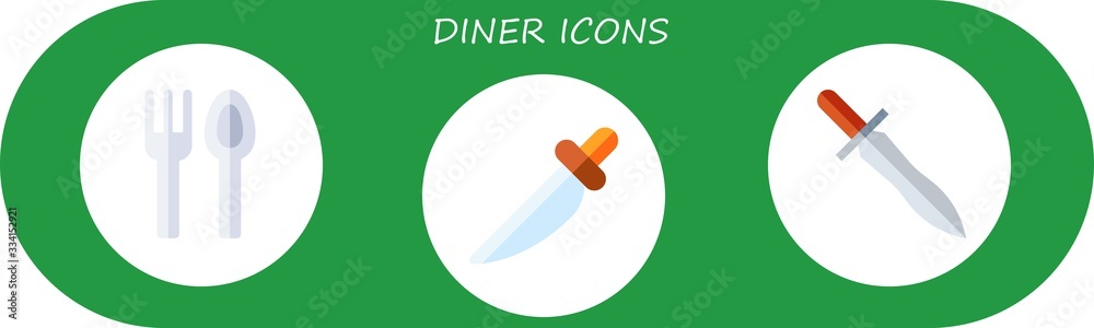 diner icon set