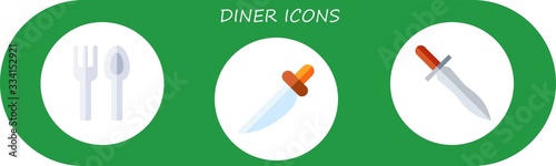 diner icon set