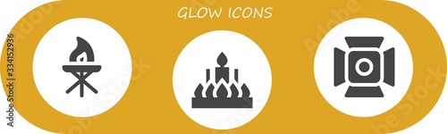 Modern Simple Set of glow Vector filled Icons