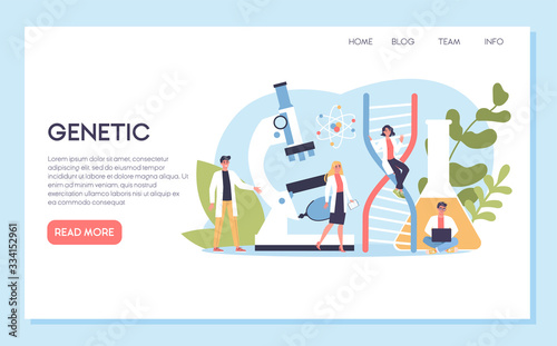 Geneticist web banner concept. Medicine and science technology.