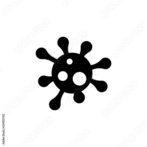 Vector virus, bacteria cell icon. Infection pandemic warning vector illustration. Black prohibit sign