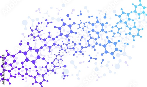 Molecular background. Hexagon chemical structures, medical design. Web presentation science backdrop. Biotechnology molecules vector banner. Medical molecule, biotechnology and chemical illustration