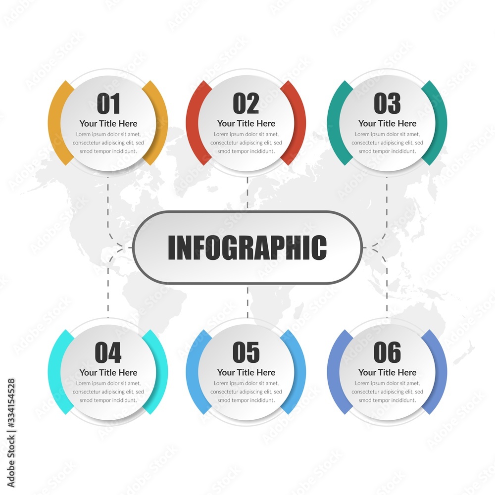 Infographic Vector Template Business Marketing with Icons  and Numbers