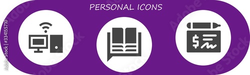 Modern Simple Set of personal Vector filled Icons